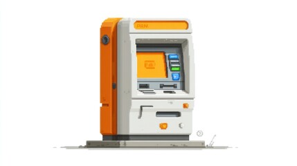 Automated Teller Machine Pixel Art Design for Digital and Print Use