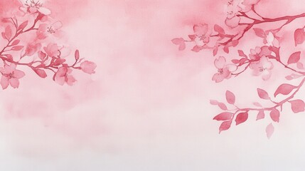 Fototapeta premium Delicate cherry blossoms against a soft pink backdrop.