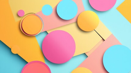 Abstract background with pastel circles and squares
