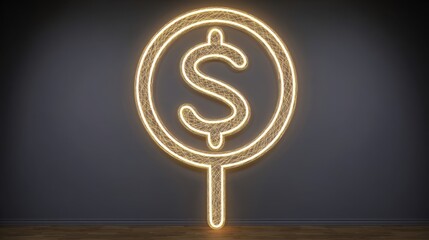 A dollar sign in a room representing financial transparency and clear monetary operations in a business environment