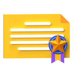 Approved Certificate 3D Icon