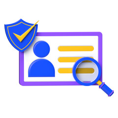 Verified ID Card Icon with Magnifying Glass