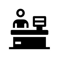 Cashier Employee Counter Icon Design
