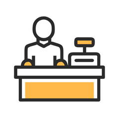 Cashier Employee Counter Icon Design