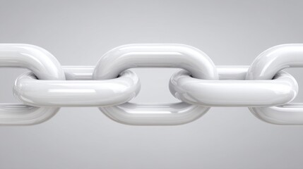 Obraz premium A strong chain on a white background representing the logic of future bonds in modern fixed-income strategies