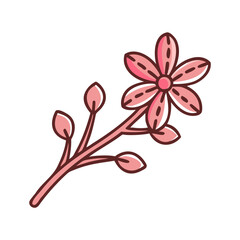 Cherry Blossom Twig Icon Design