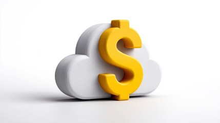 Cloud Computing Financial Technology Money Savings Investment Digital Currency 3D Render