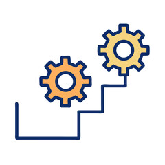 Cog Wheel Steps Icon Design