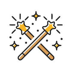 Crossed Sparkle Light Icon Design