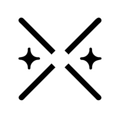 Crossed Sparkle Light Icon Design