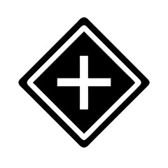 Fototapeta premium Crossroad Caution Sign Icon Design