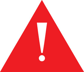 Red warning triangle symbol with exclamation mark