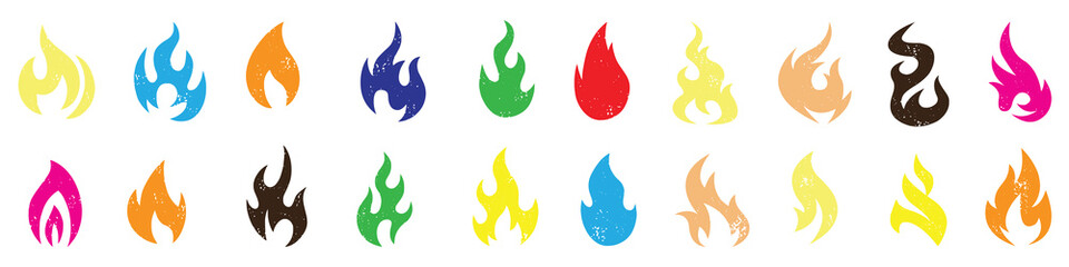 Fire icon kid crayon pencil vector. Childish lightning background. Cheerful kid draw illustration. Cute flame simple doodle art