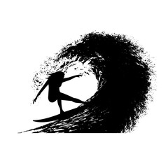 Surfer on the wave vector illustration