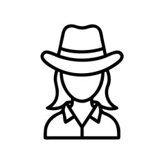 Female Cowgirl Avatar Icon Design