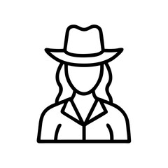 Female Cowgirl Avatar Icon Design