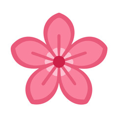 Five-Petal Sakura Bloom Icon Design