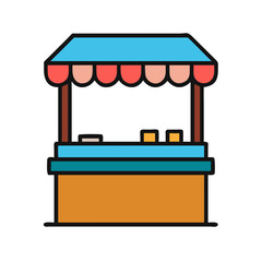 Food Stall Festival Booth Icon Design