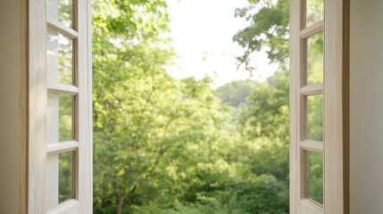 Fresh air flows through open window, inviting scent of spring and sounds of nature