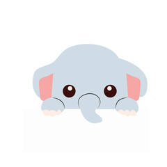 Cute Baby Elephant Holding Sign