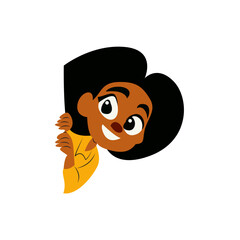 Happy Child Peeking Corner Illustration