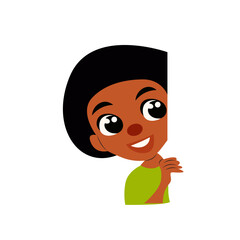 Happy Black Boy Cartoon Illustration