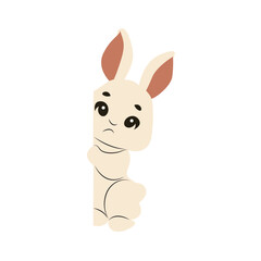 Cute Bunny Hiding Behind Corner