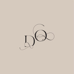 beautiful initial DO line and bold mix concept wedding serif monogram logo letter