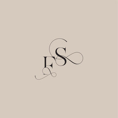 beautiful initial FS line and bold mix concept wedding serif monogram logo letter