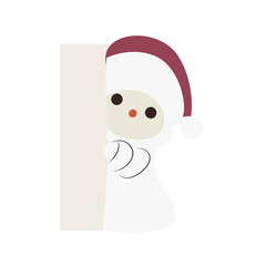 Cute Snowman Hiding Christmas Card