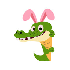 Cartoon Crocodile Easter Bunny Ears