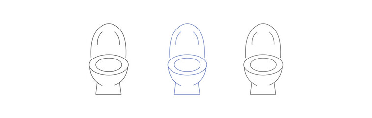 Toilet icon, isolated logo on white background, toilet bow