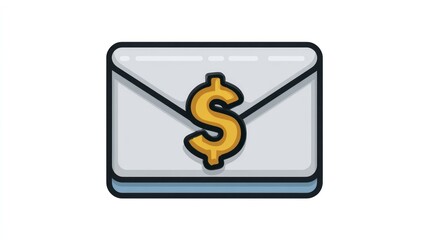 Obraz premium Envelope with Dollar Sign Financial Communication Icon for Business and Money Transfer Concept