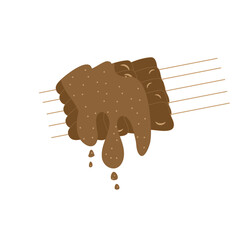 sate padang logo icon illustration  flat