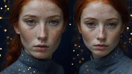 Graceful Woman Showcasing Her Unique Freckled Skin

