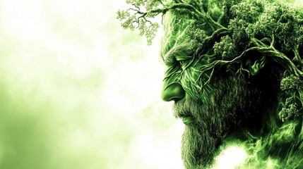 Tree man face nature digital art surreal fantasy ecology artwork