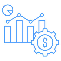 growth icon blue style