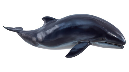 Realistic False Killer Whale Isolated on White Transparent Background