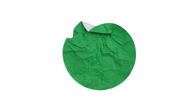 Green adhesive paper tape isolated on transparent background