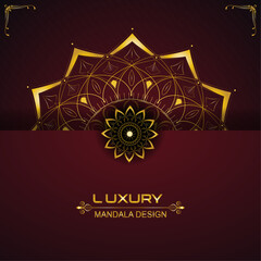 Traditional red gradient colour abstract golden ornamental creative mandala design | Lighting Mandala Clipart Collection Featuring Sacred Geometry and Cover, Patterns for Wedding Invitations, Card