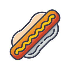 Grilled Hotdog Snack Food Icon Design