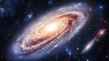 Obraz premium Cosmic Spiral Galaxy: A Celestial Tapestry of Stars and Nebulae