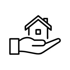 Hand Offering House Shelter Icon Design