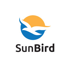 Circle Sun Bird Animal Flying Freedom Business Logo Template