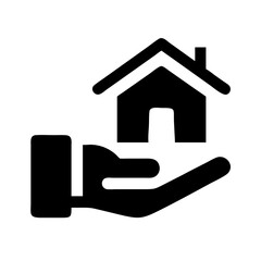 Hand Offering House Shelter Icon Design