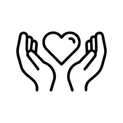 Hands Holding Heart Symbol Icon Design