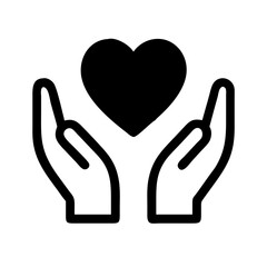 Hands Holding Heart Symbol Icon Design