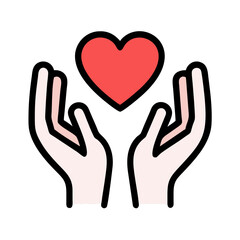 Hands Holding Heart Symbol Icon Design