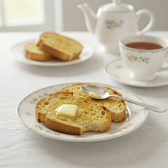 breakfast with coffee and toast