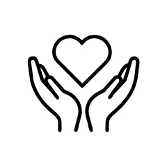 Heart in Hand Care Symbol Icon Design